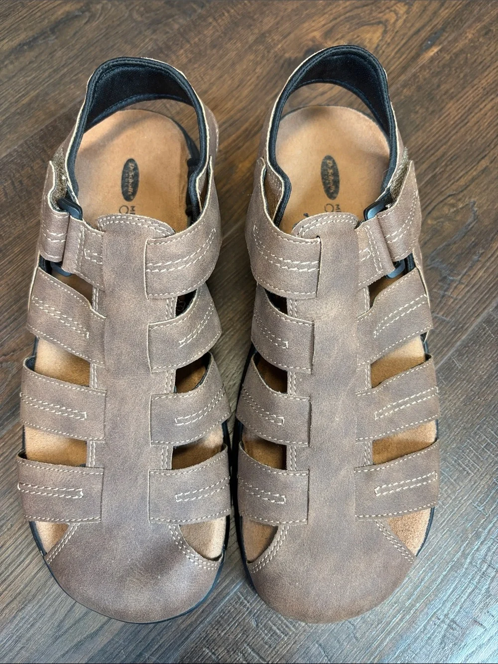 Dr. Schools Candid Fisherman Memory foam Open-Weave Men’s size 10 Sandals Brown